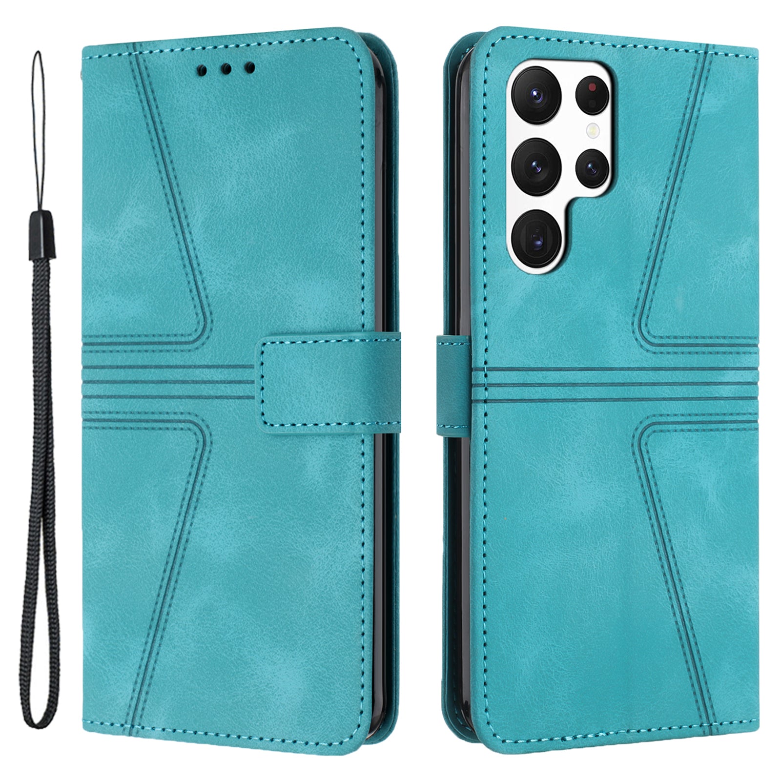 For Samsung Galaxy S23 Ultra Case Triangle Imprinted Wallet Phone Leather Protective Cover For Samsung Galaxy S23 Ultra Case Triangle Imprinted Wallet Phone Leather Protective Cover